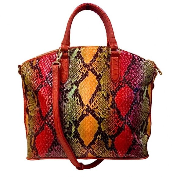 BRAHMIN Red Dragon Emperium Large Duxbury Satchel and Matching Ady Wallet - Picture 16 of 17